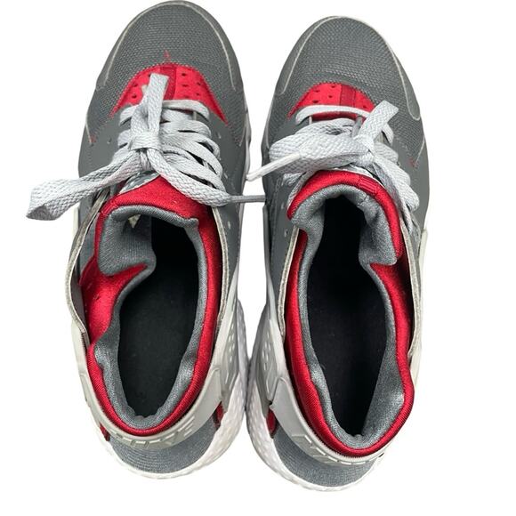 Nike Huarache Run Grey / Red Youth Size 6 Y Women’s  7.5 - Picture 6 of 8